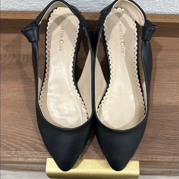 Charter Club Black Flats Minimalist Pointed-Toe Design - Picture 8 of 10